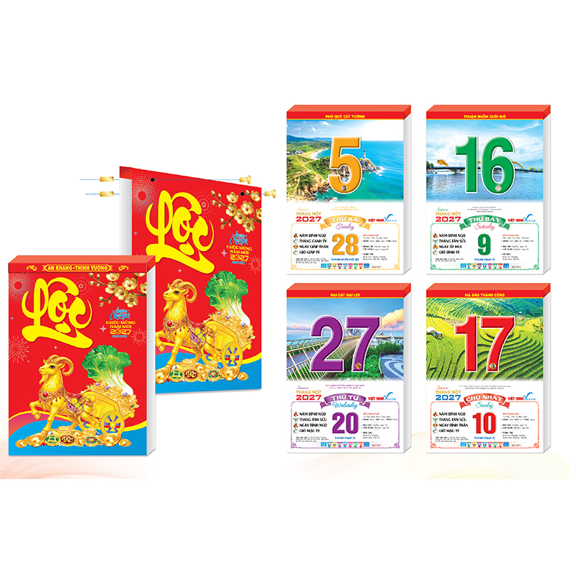 Lốc lịch 365 ng&agrave;y 2027 Đinh M&ugrave;i phong cảnh 25 x 35cm DVA