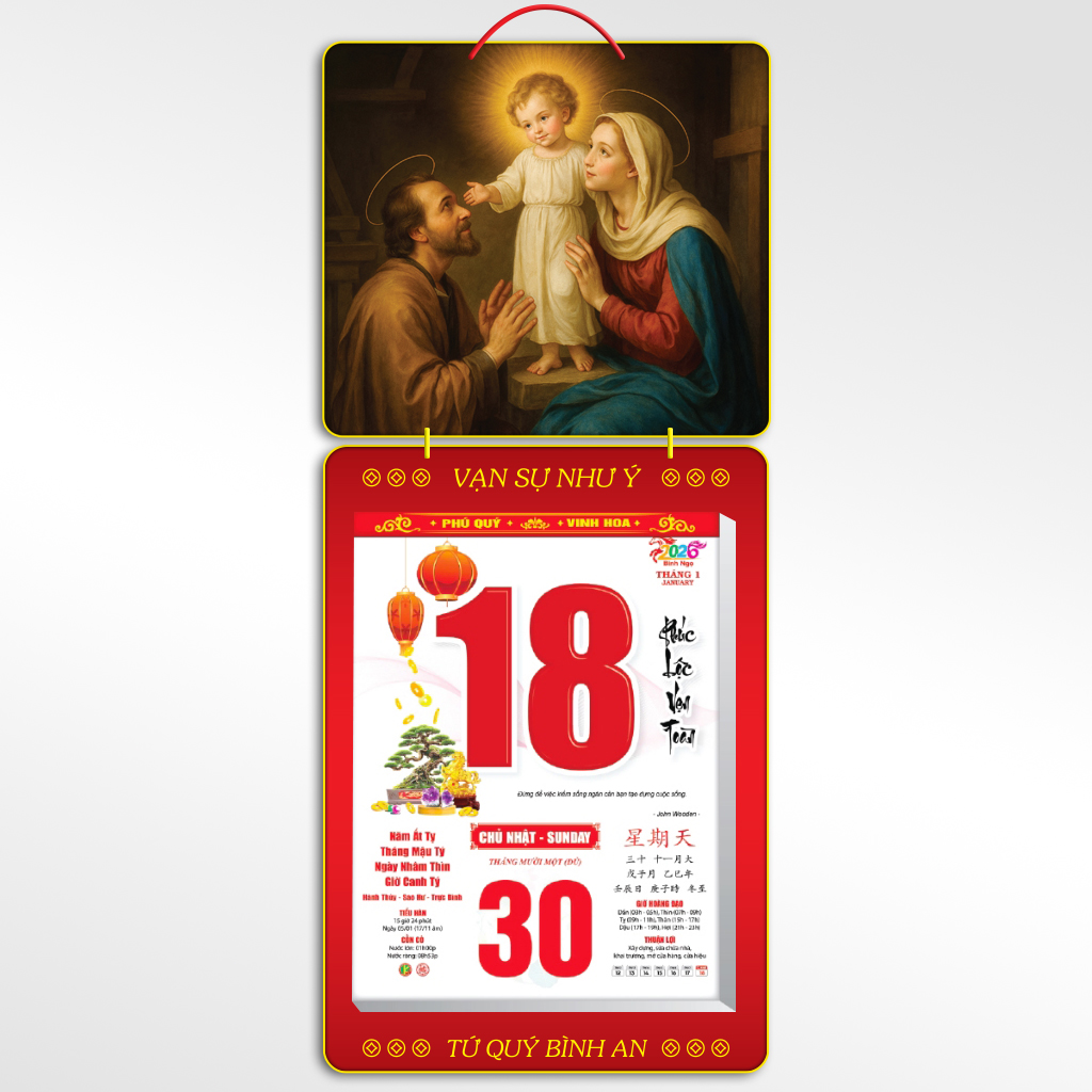 Bộ kh&aacute;nh lịch 2026 Gia Đ&igrave;nh Ch&uacute;a