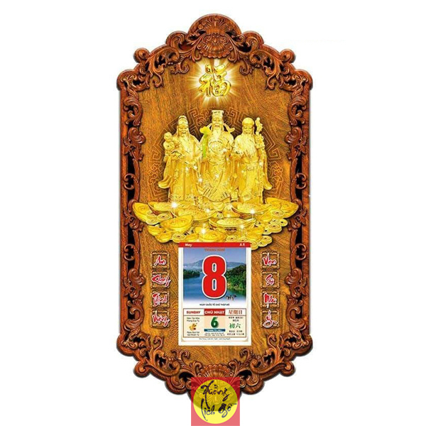 LỊCH GỖ PHẬT GI&Aacute;O PH&Uacute;C LỘC THỌ - XLG201