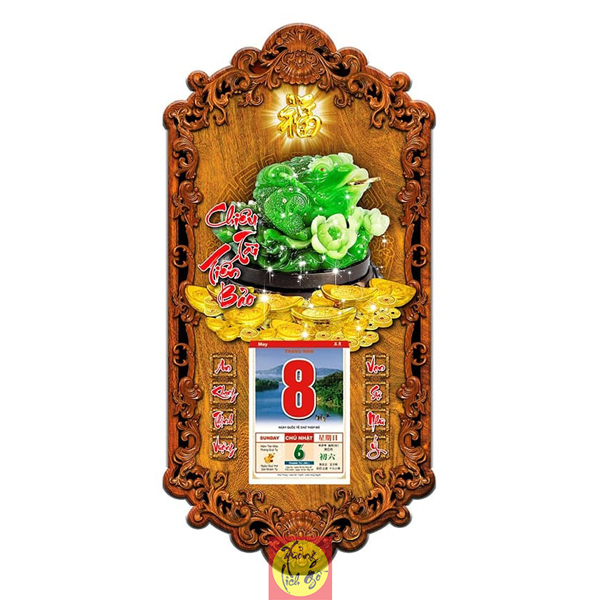 LỊCH GỖ PHONG THỦY THIỀM THỪ - XLG401