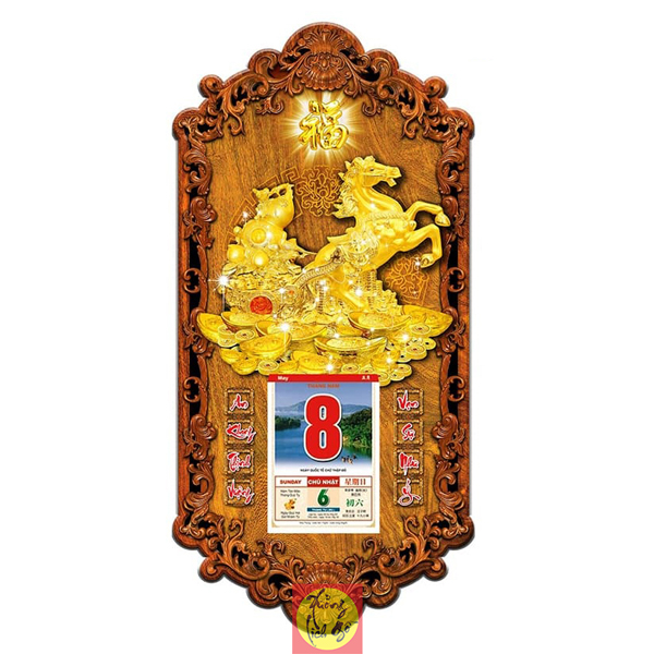 LỊCH GỖ PHONG THỦY KIM M&Atilde; - XLG409